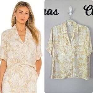 Anine Bing Austin Shirt Hawaiian Print Top Button Up Blouse Size Medium